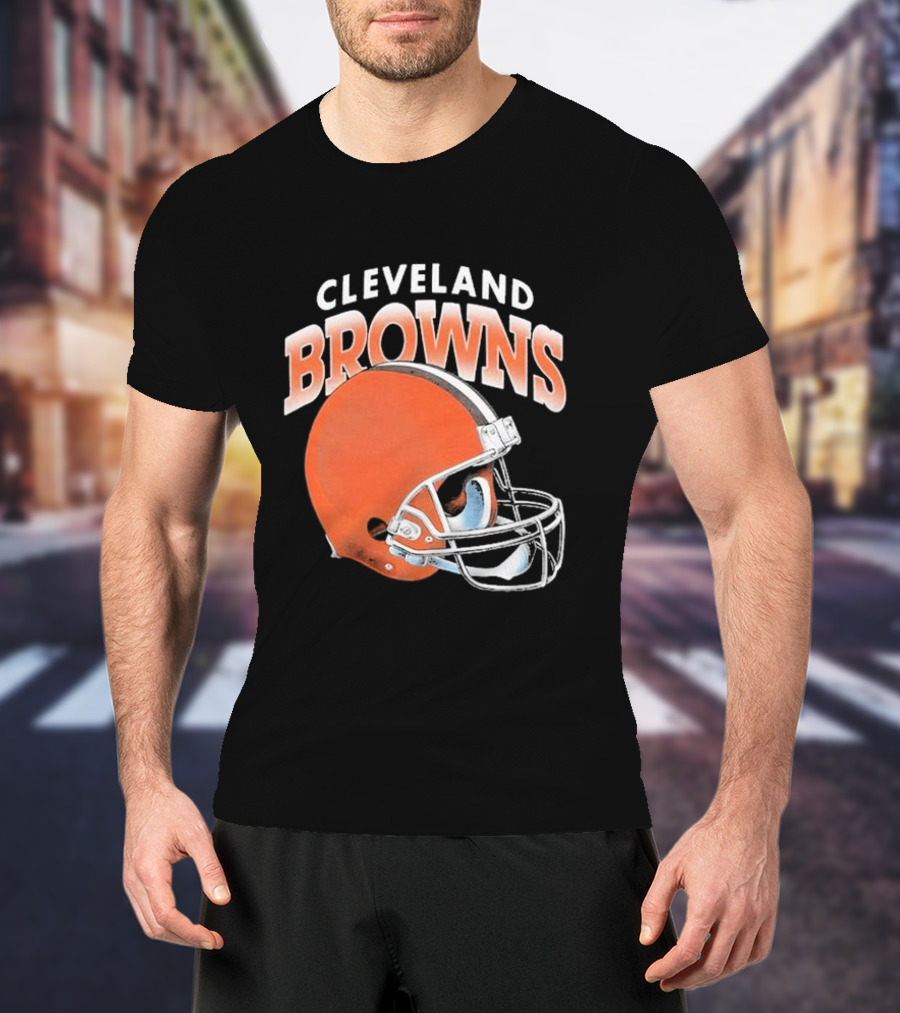 Cleveland Browns Helmet Logo Gradient T-Shirt