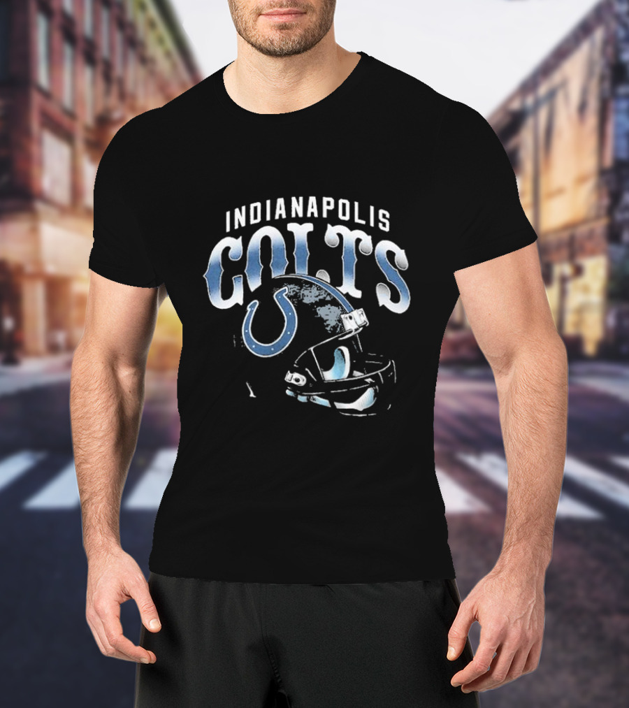 Indianapolis Colts Blue Gradient Football Helmet T-Shirt