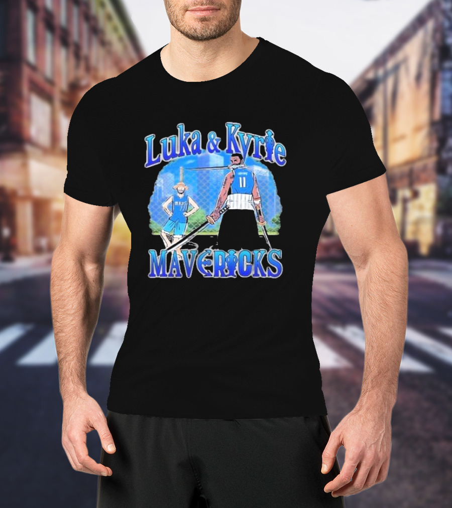 Luka And Kyrie Mavericks Luffy And Zoro Crossover T-Shirt