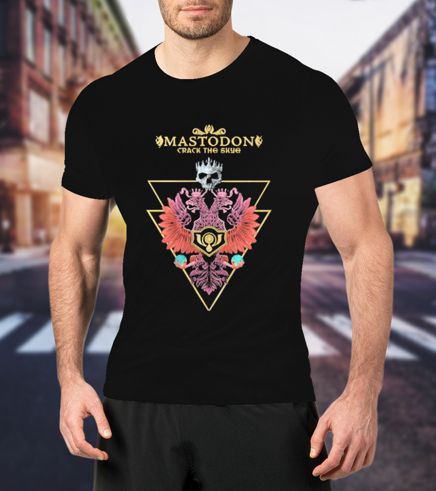 Mastodon Crack The Skye Geometric Skull Double Eagle Triangle T-Shirt