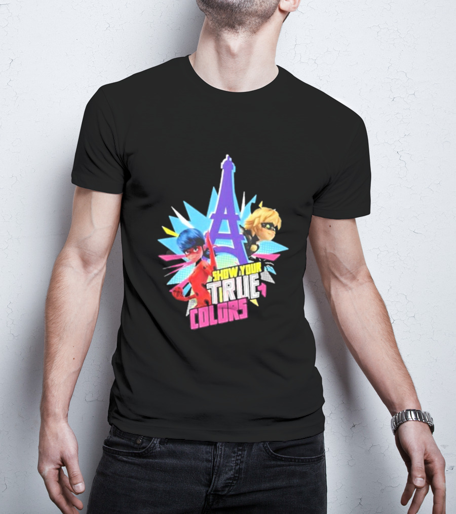 Miraculous Ladybug And Cat Noir Show Your True Colors Paris Eiffel Tower T-Shirt