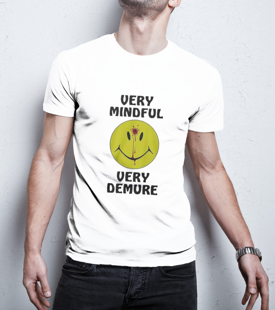 Very Mindful Very Demure Bloodied Smiley Face Icon T-Shirt