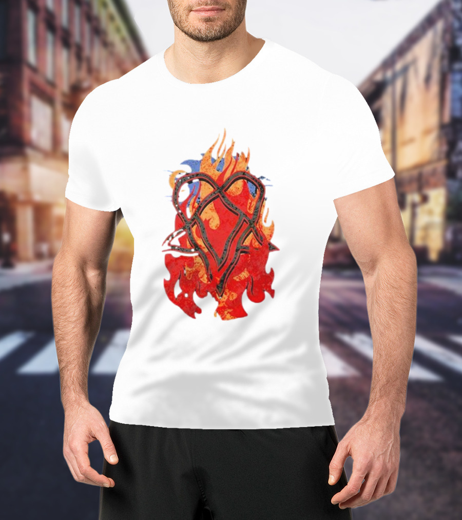 Ville Valo Heartagram Flames Touched By Fire T-Shirt