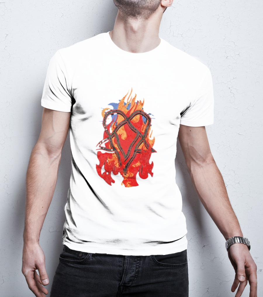 Ville Valo Heartagram Flames Touched By Fire T-Shirt