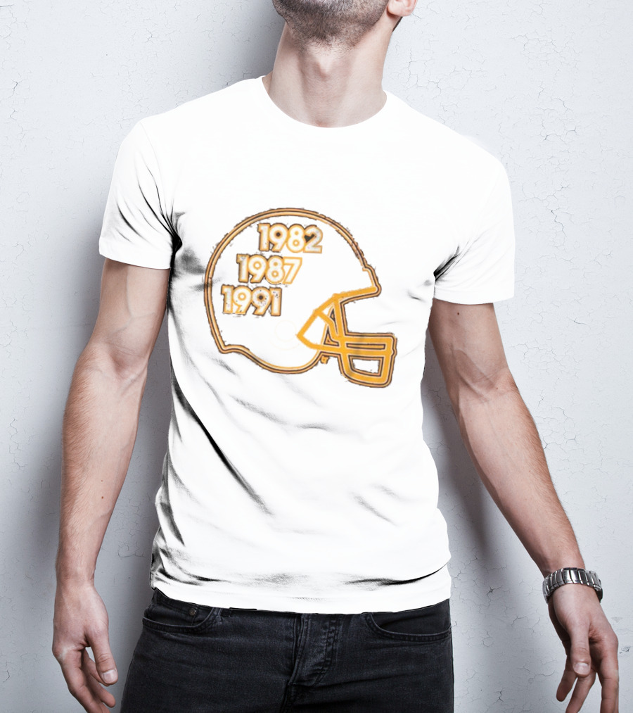 Washington Football Glory Years 1982 1987 1991 Helmet T-Shirt
