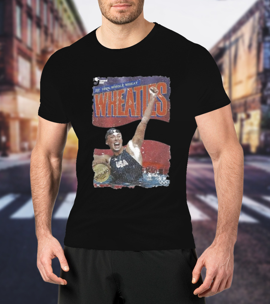 100% Whole Wheat Wheaties USA Olympics 1996 Champion T-Shirt