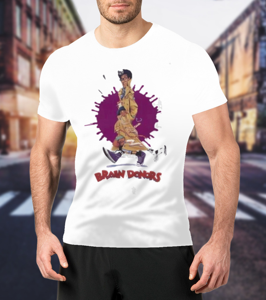 Brain Donors Retro 80’s Comedy Movie Characters Trench Coat Parade T-Shirt