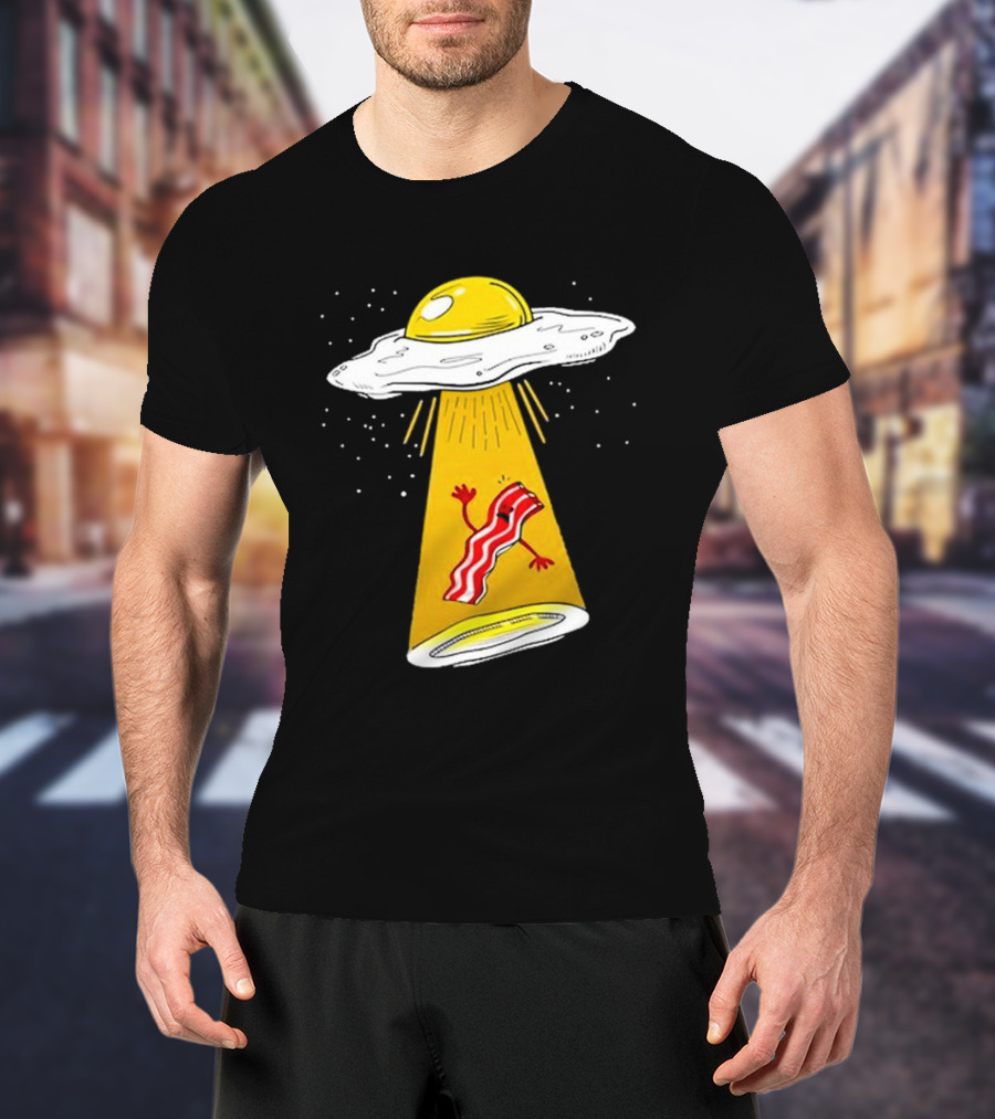 Dave Danna Wonder Nation Alien UFO Egg Abduction Breakfast T-Shirt