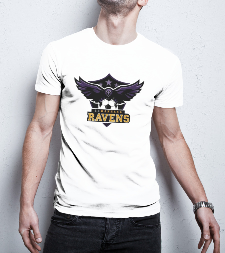 Sewanhaka Ravens Soccer Team Logo Emblem T-Shirt