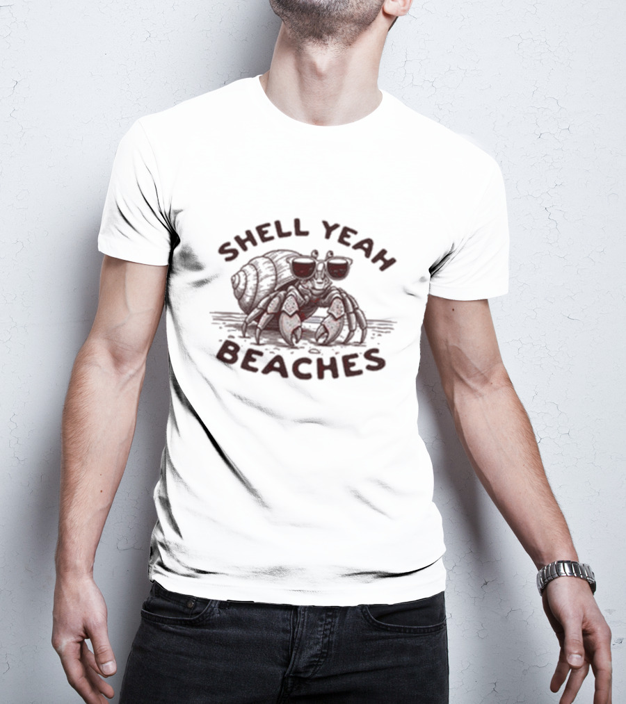 Shell Yeah Beaches Crab With Sunglasses T-Shirt