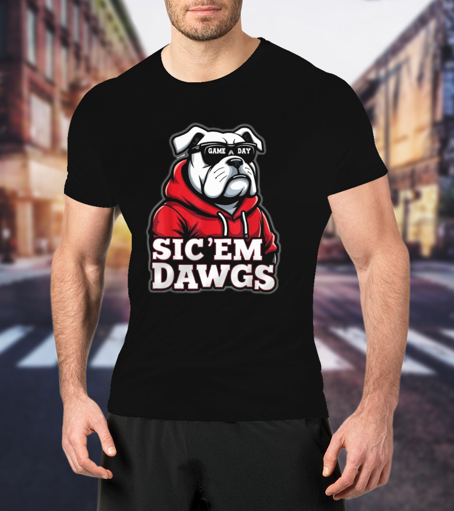 Sic'Em Dawgs Game Day Bulldogs Football Spirit Vintage T-Shirt