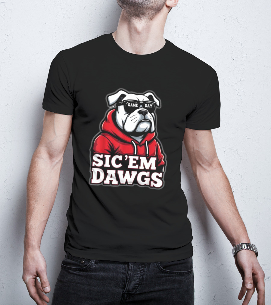 Sic'Em Dawgs Game Day Bulldogs Football Spirit Vintage T-Shirt