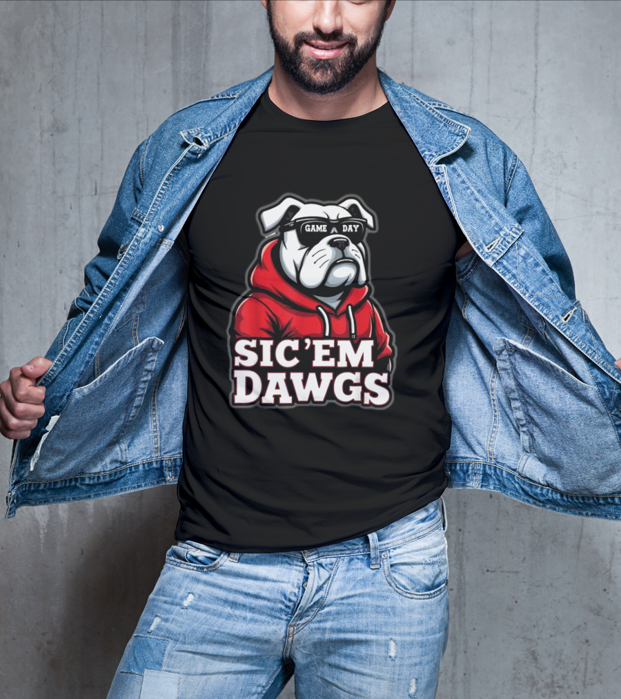Sic'Em Dawgs Game Day Bulldogs Football Spirit Vintage T-Shirt