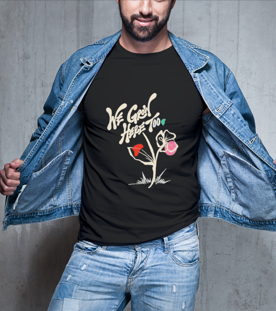Kaliefskanvas Store We Grow Here Too Floral T-Shirt