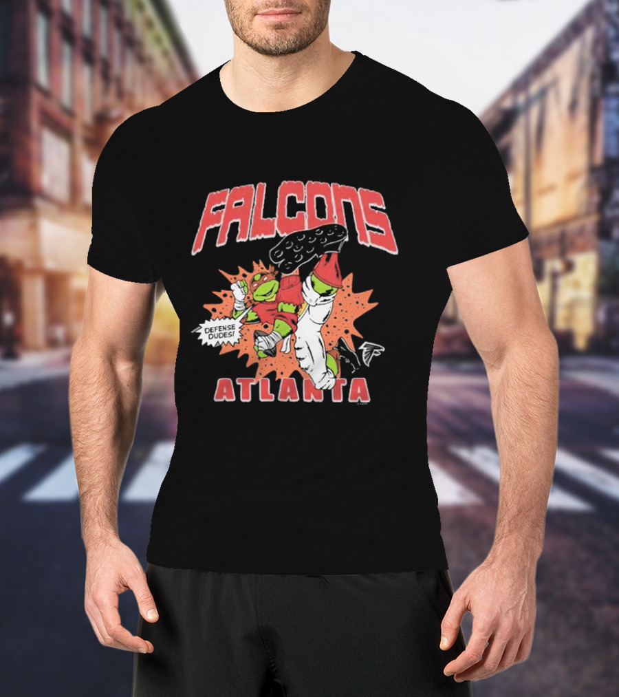 Tmnt Raphael Defense Dudes Falcons Atlanta T-Shirt