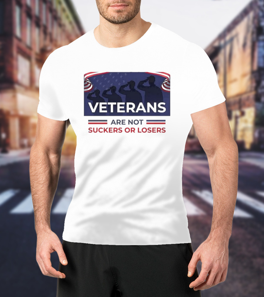 Veterans Are Not Suckers Or Losers Salute Silhouette T-Shirt