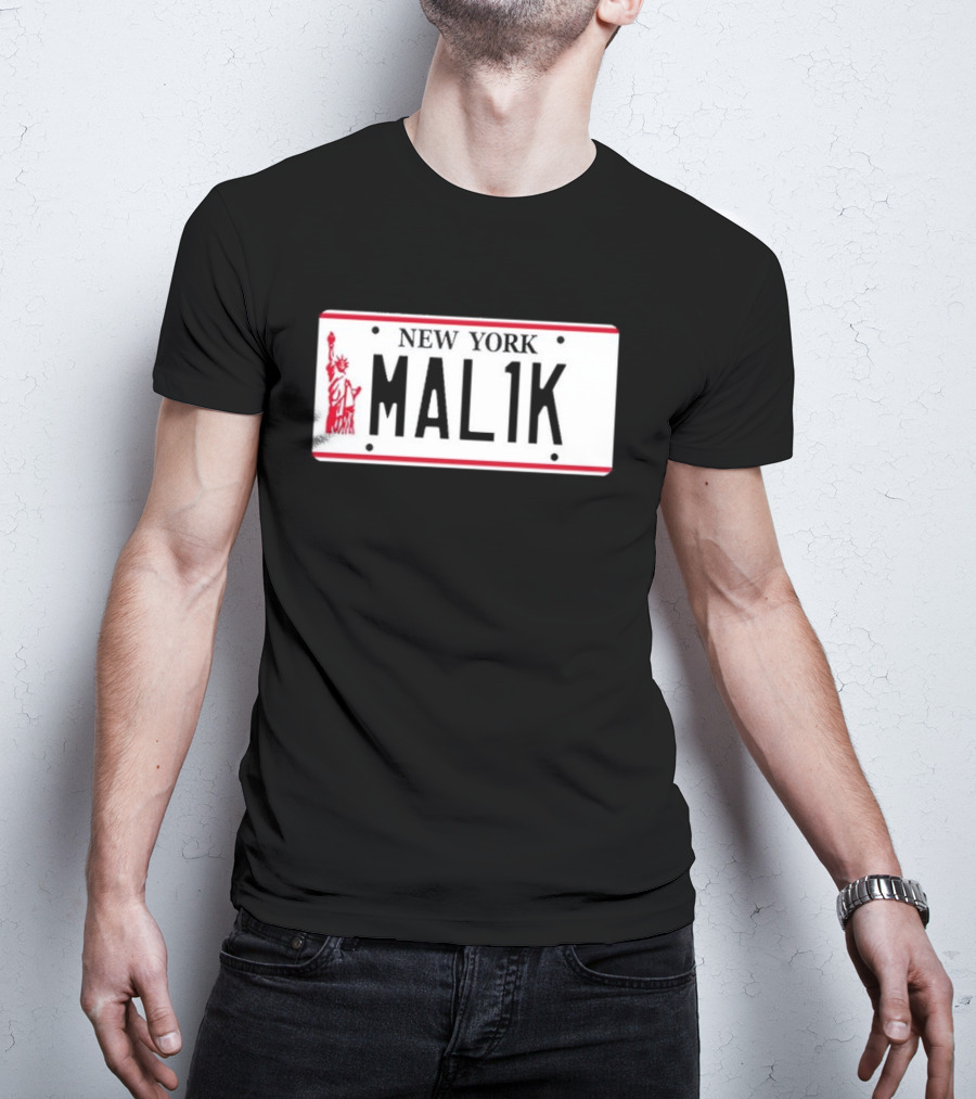 New York Mal1k License Plate Statue Of Liberty T-Shirt