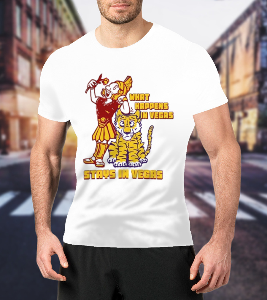 What Happens In Vegas Stays In Vegas Roman Gladiator Tiger T-Shirt