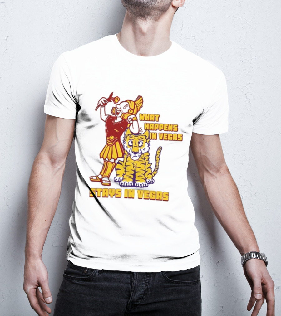 What Happens In Vegas Stays In Vegas Roman Gladiator Tiger T-Shirt