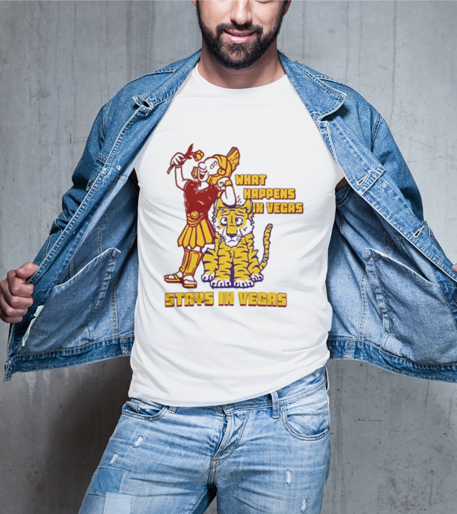 What Happens In Vegas Stays In Vegas Roman Gladiator Tiger T-Shirt