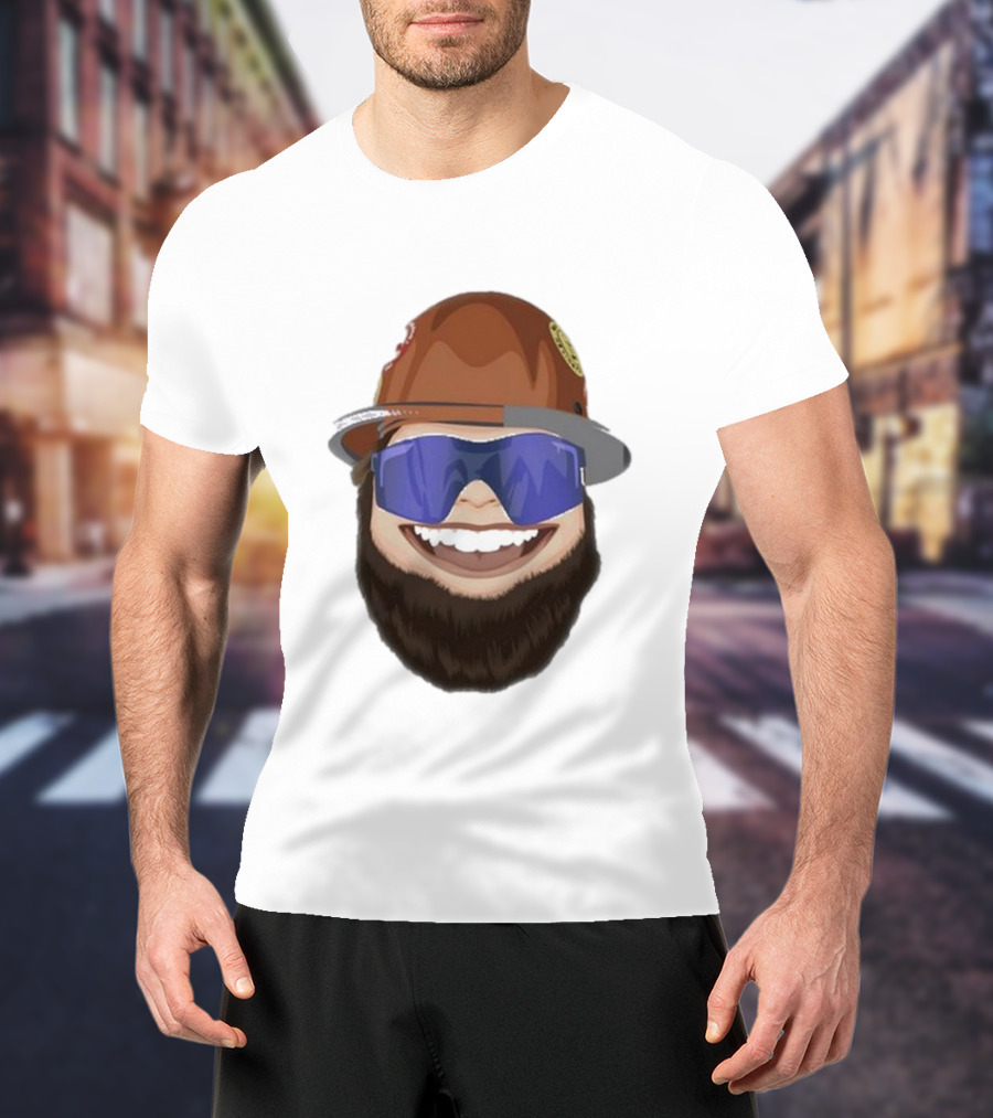 Ricky And The Boss Bearded Smiling Face With Sunglasses And Hard Hat T-Shirt
