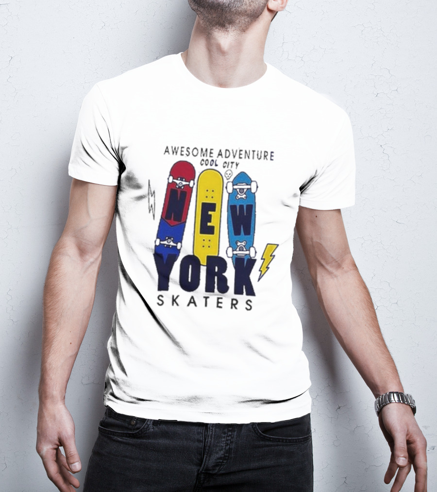 Awesome Adventure New York Skaters Cool City Lightning T-Shirt
