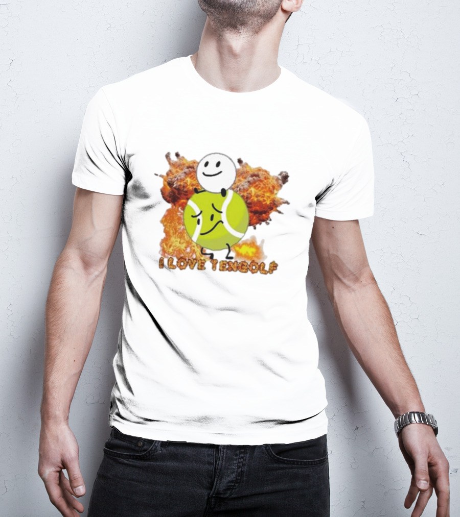 Frat Boy Genius I Love Tengolf Tennis Golf Fusion With Explosive Background T-Shirt