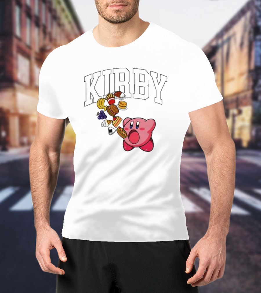 Kirby Eating Burgers And Food Explosion T-Shirt