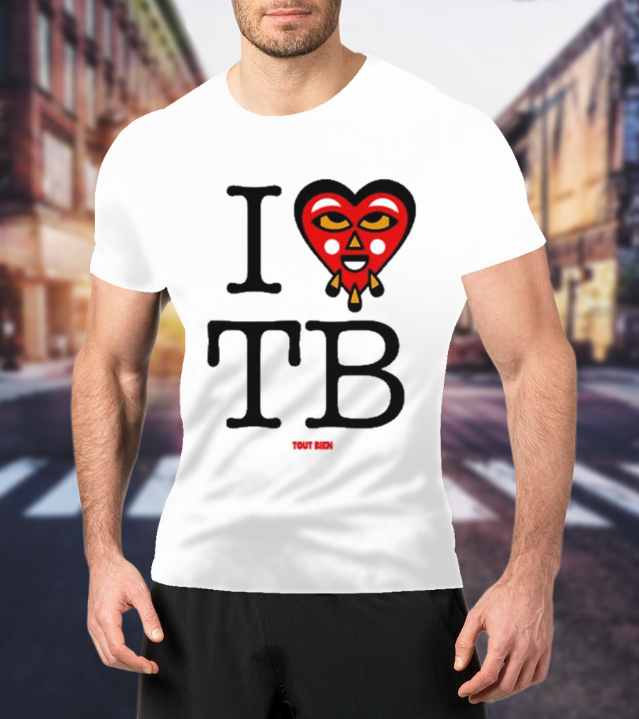 I Love TB Tout Bien Heart Face T-Shirt