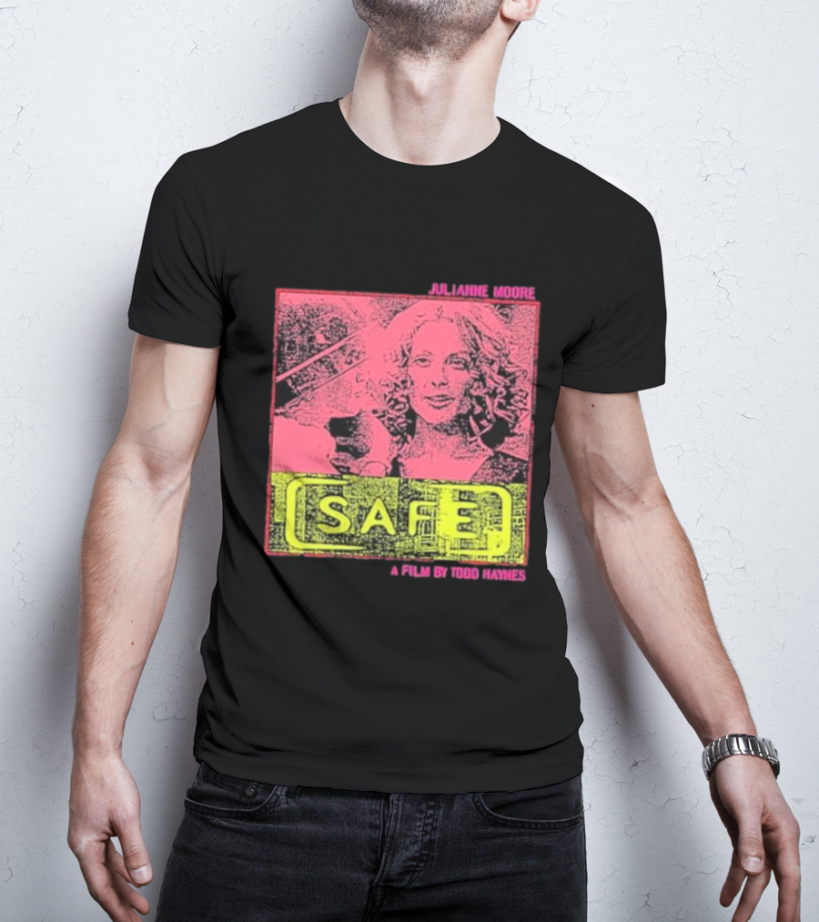 Julianne Moore Safe A Film By Todd Haynes Vintage Pink And Yellow Movie T-Shirt