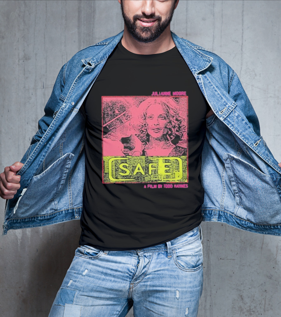 Julianne Moore Safe A Film By Todd Haynes Vintage Pink And Yellow Movie T-Shirt