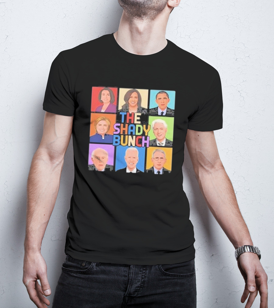 Untamedusa Store The Shady Bunch Political Portraits Face Grid T-Shirt