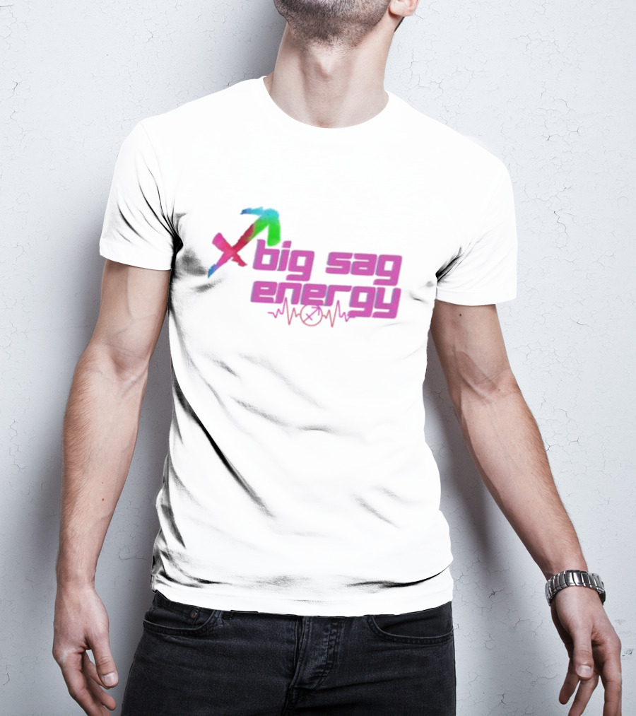 Bronxology Sagittarius Arrow Big Sag Energy With Heartbeat T-Shirt
