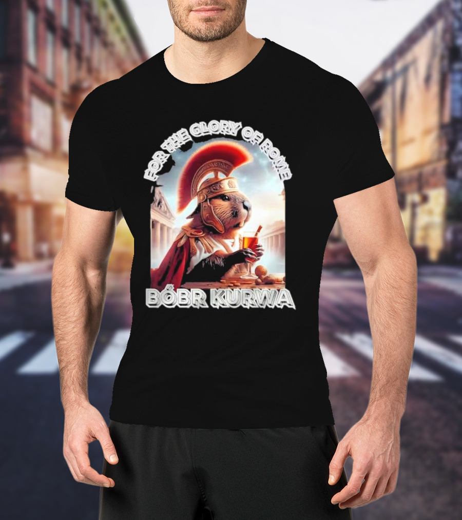 For The Glory Of Rome Bóbr Kurwa Roman Helmet Drink T-Shirt