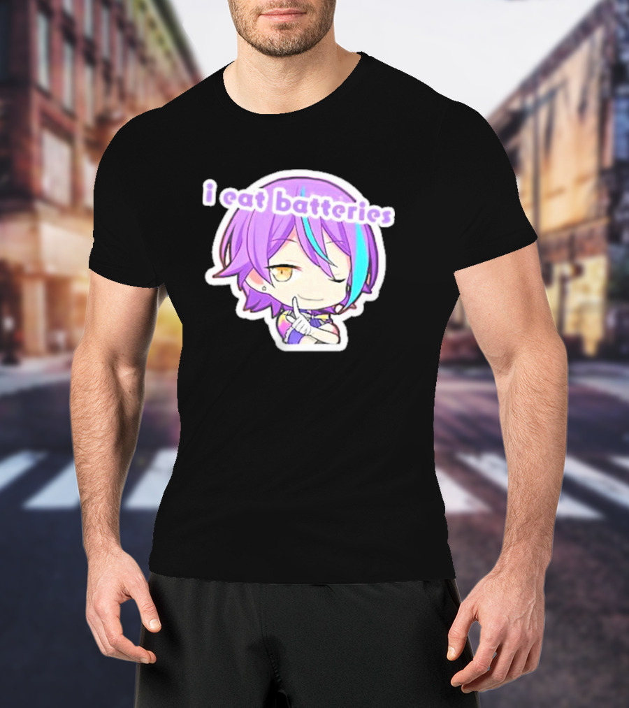 Rui Kamishiro I Eat Batteries Project Sekai Chibi Character T-Shirt