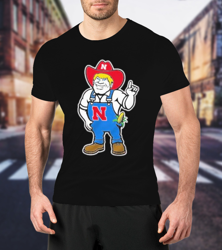 Coach Rhule Nebraska Herbie Husker Corn Mascot T-Shirt