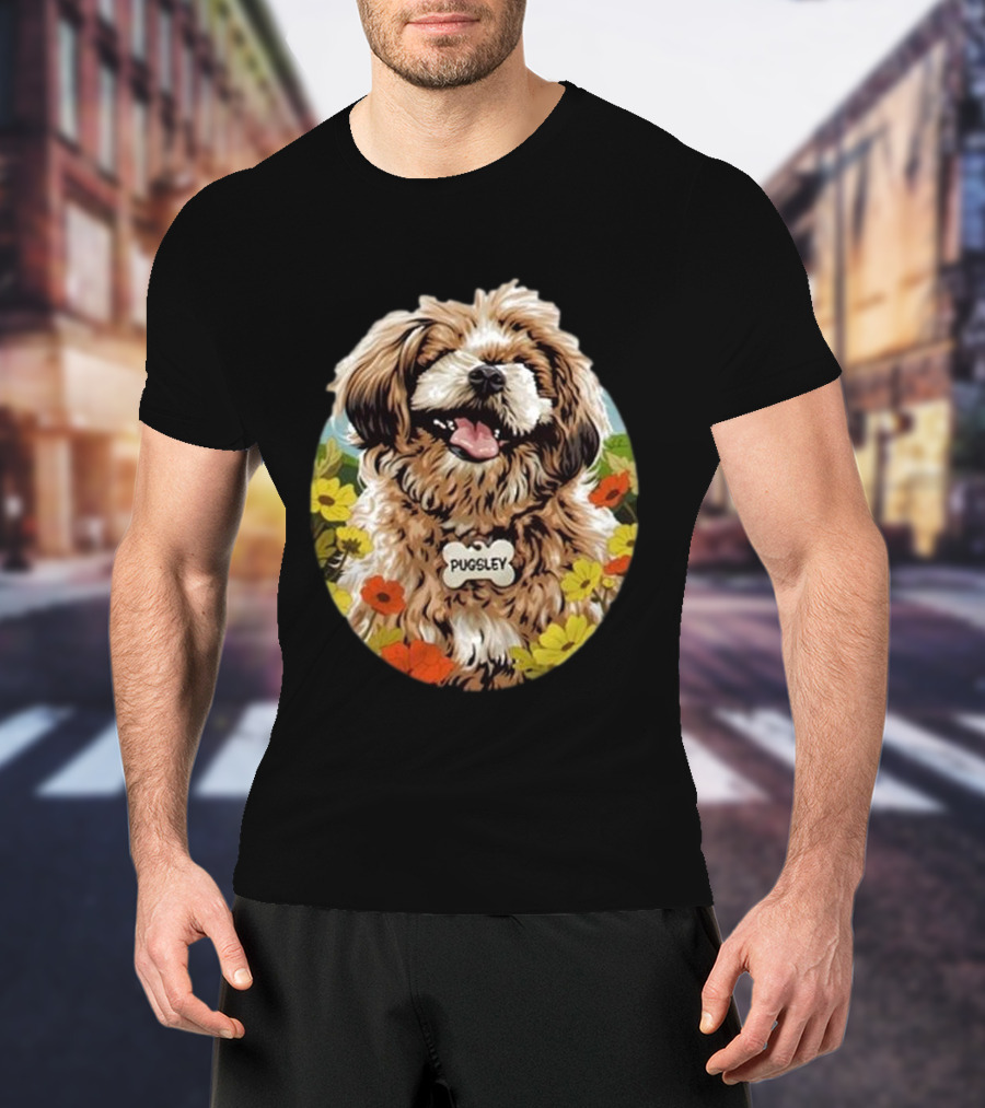 Nordacious Pugsley Dog Flowerful Bliss T-Shirt