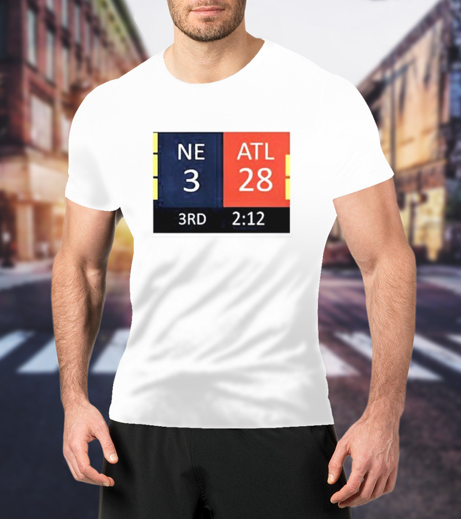 Cowboys Fan Wearing NE 3 ATL 28 3RD 2:12 T-Shirt