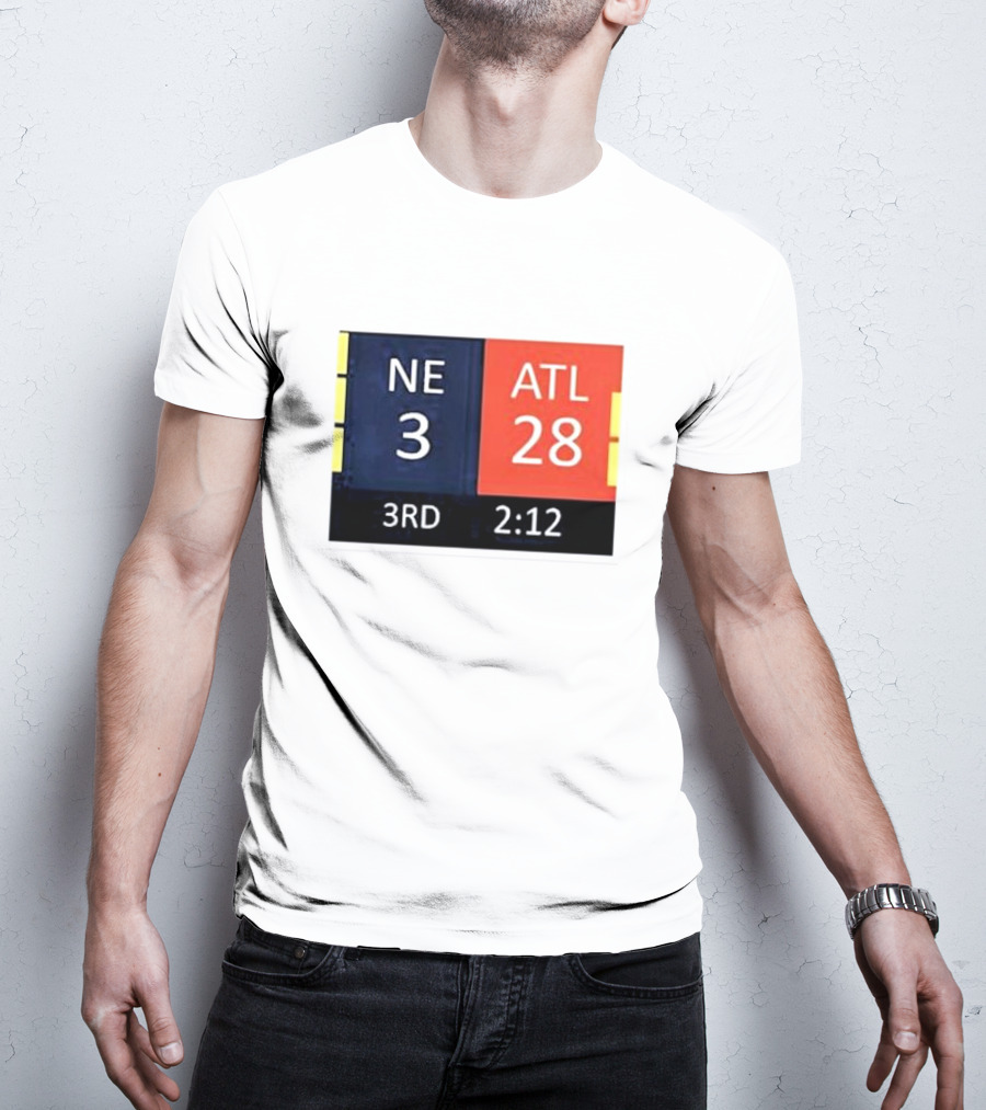 Cowboys Fan Wearing NE 3 ATL 28 3RD 2:12 T-Shirt