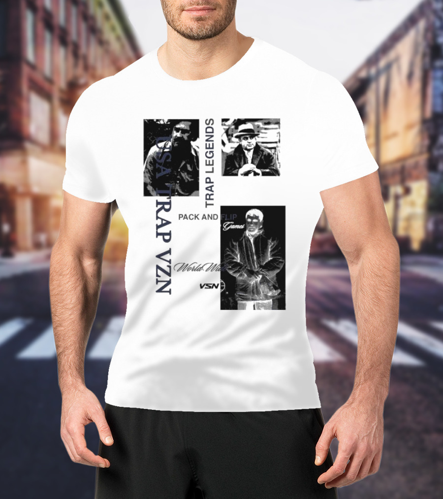 USA Trap VZN Trap Legends Pack And Flip Games World Wide VSN T-Shirt