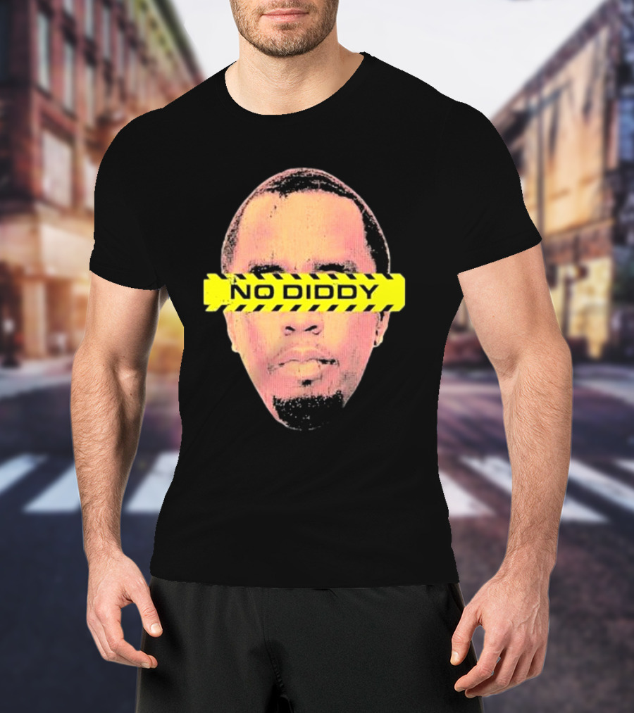 Imtaitianaj Creative Text No Diddy Caution Overlay T-Shirt