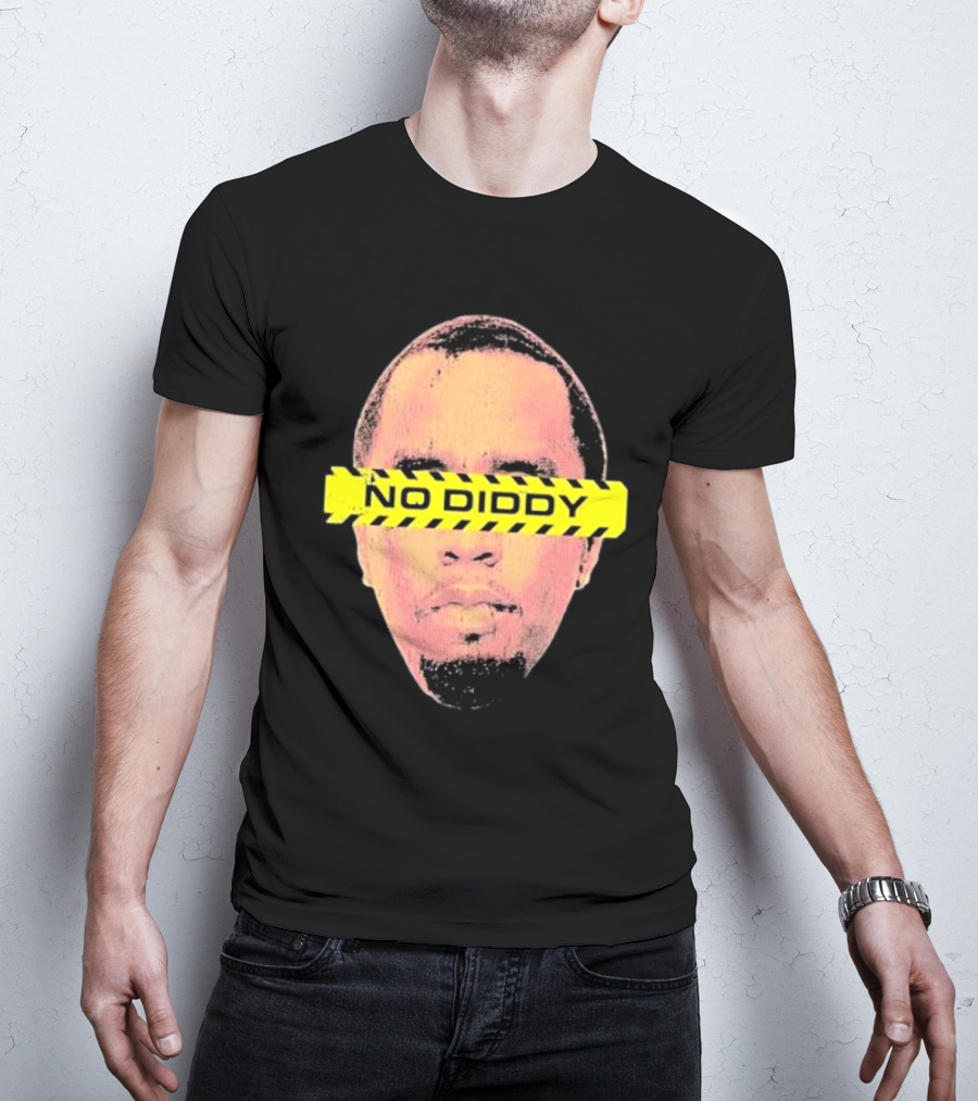 Imtaitianaj Creative Text No Diddy Caution Overlay T-Shirt