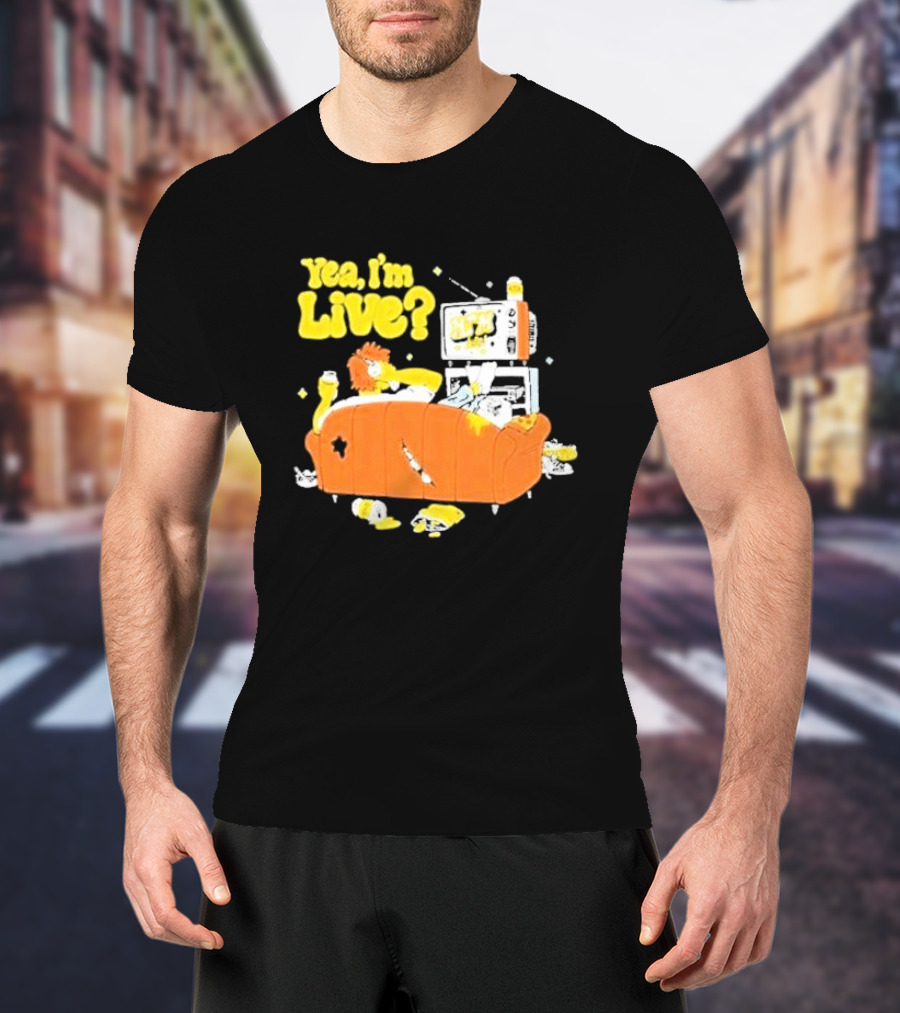The Simpsons Yea I'm Live Funny Couch Potato Scene T-Shirt