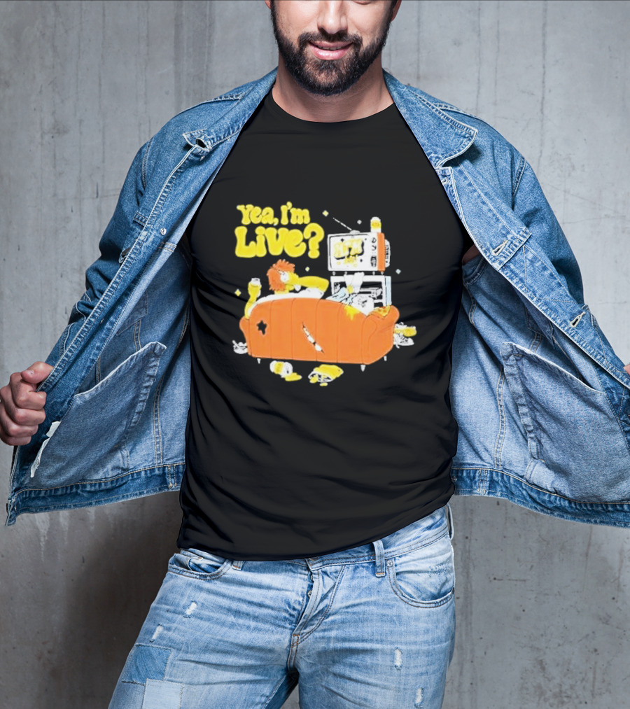 The Simpsons Yea I'm Live Funny Couch Potato Scene T-Shirt