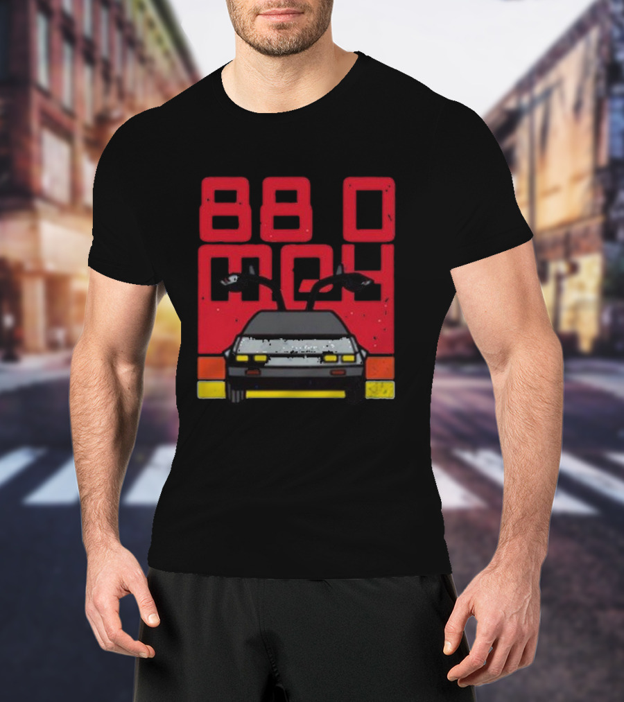 Back To The Future 88MPH DeLorean Time Machine Musical Retro T-Shirt