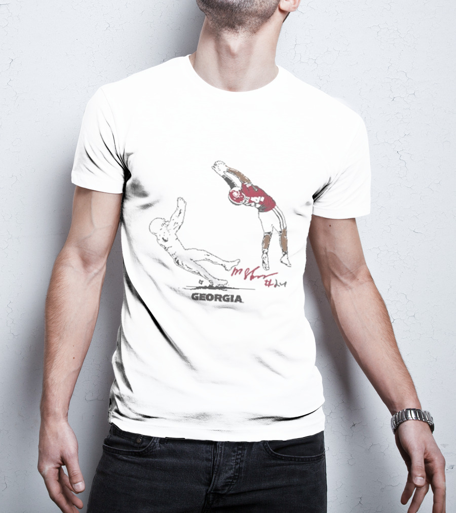 Georgia Football Malaki Starks Signature Interception T-Shirt
