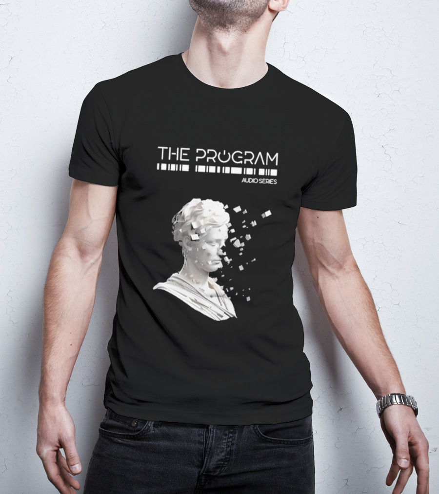 THE PROGRAM AUDIO SERIES Disintegrating Sculptural Head With Digital Fragmentation T-Shirt
