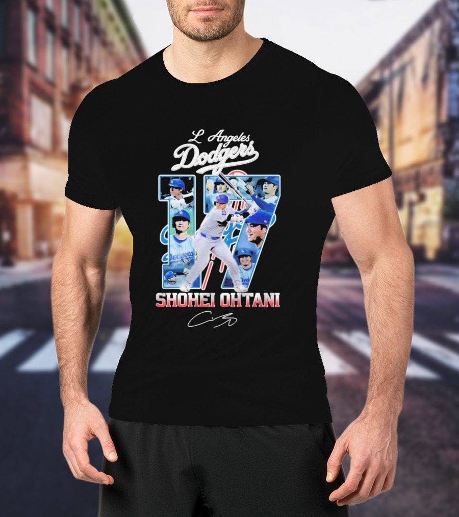 Los Angeles Dodgers Shohei Ohtani Number 17 Dodgers Baseball Star T-Shirt