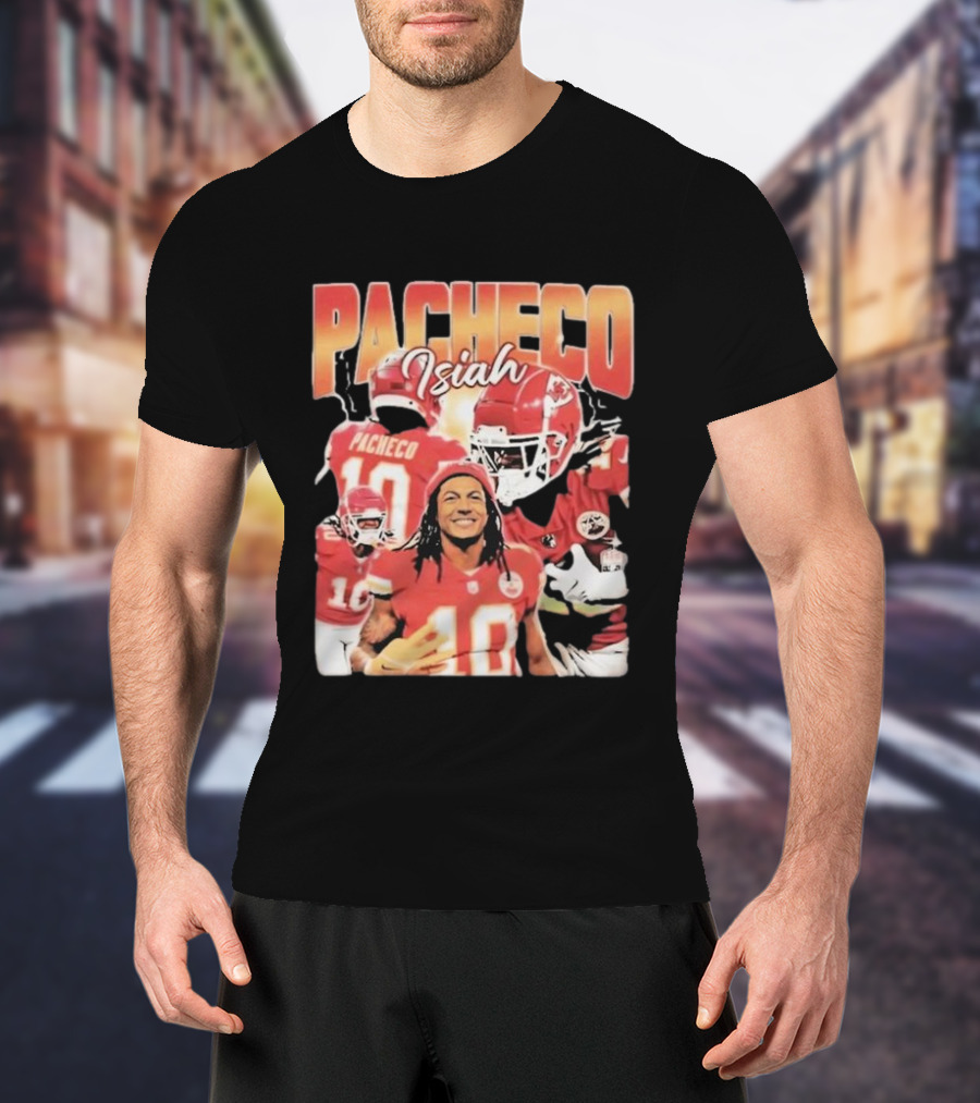 Pacheco Isiah Number 10 Red Football Jersey T-Shirt