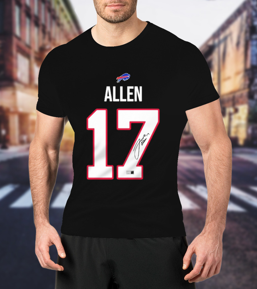 Josh Allen Buffalo Bills Number 17 Signature T-Shirt